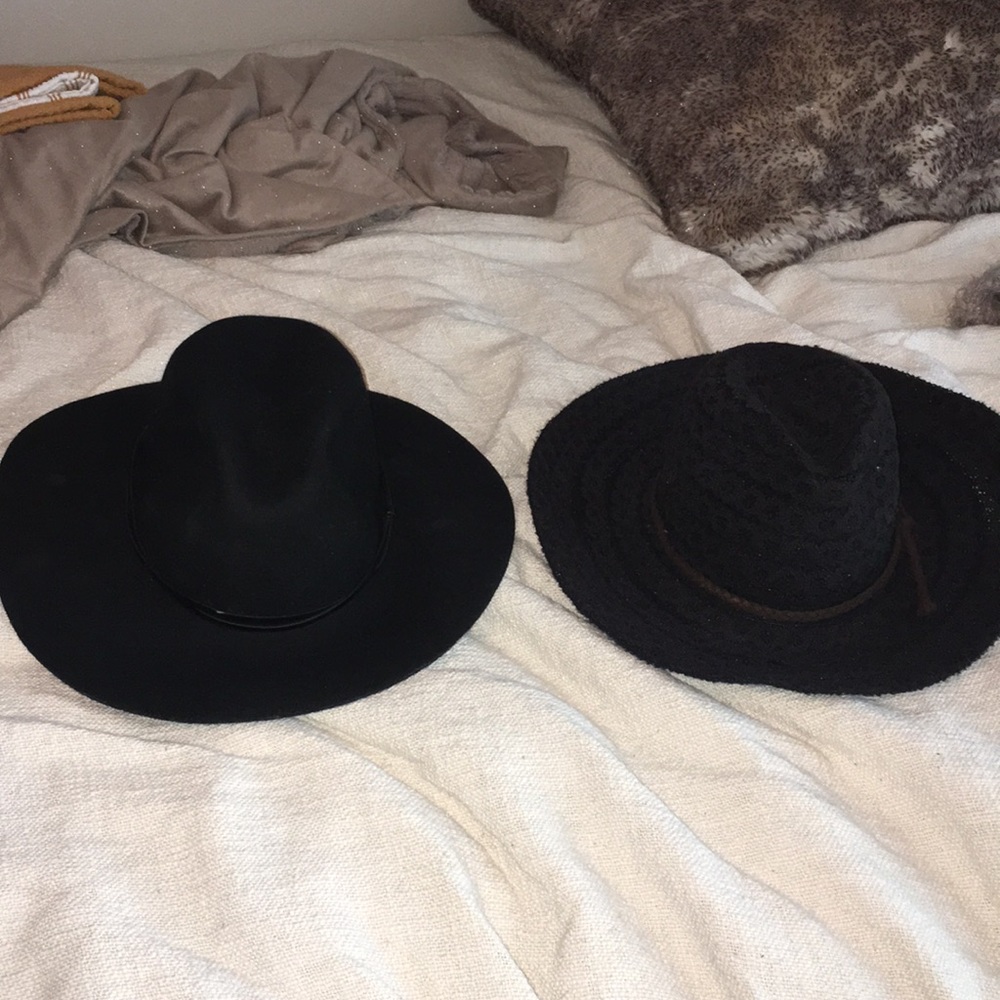 Two black hats